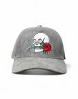 Skull & Roses - Grey Suade Trucker Cap