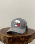 Skull & Roses - Grey Suade Trucker Cap