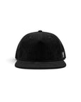 Two Tone Corduroy Snapback Cap - Black