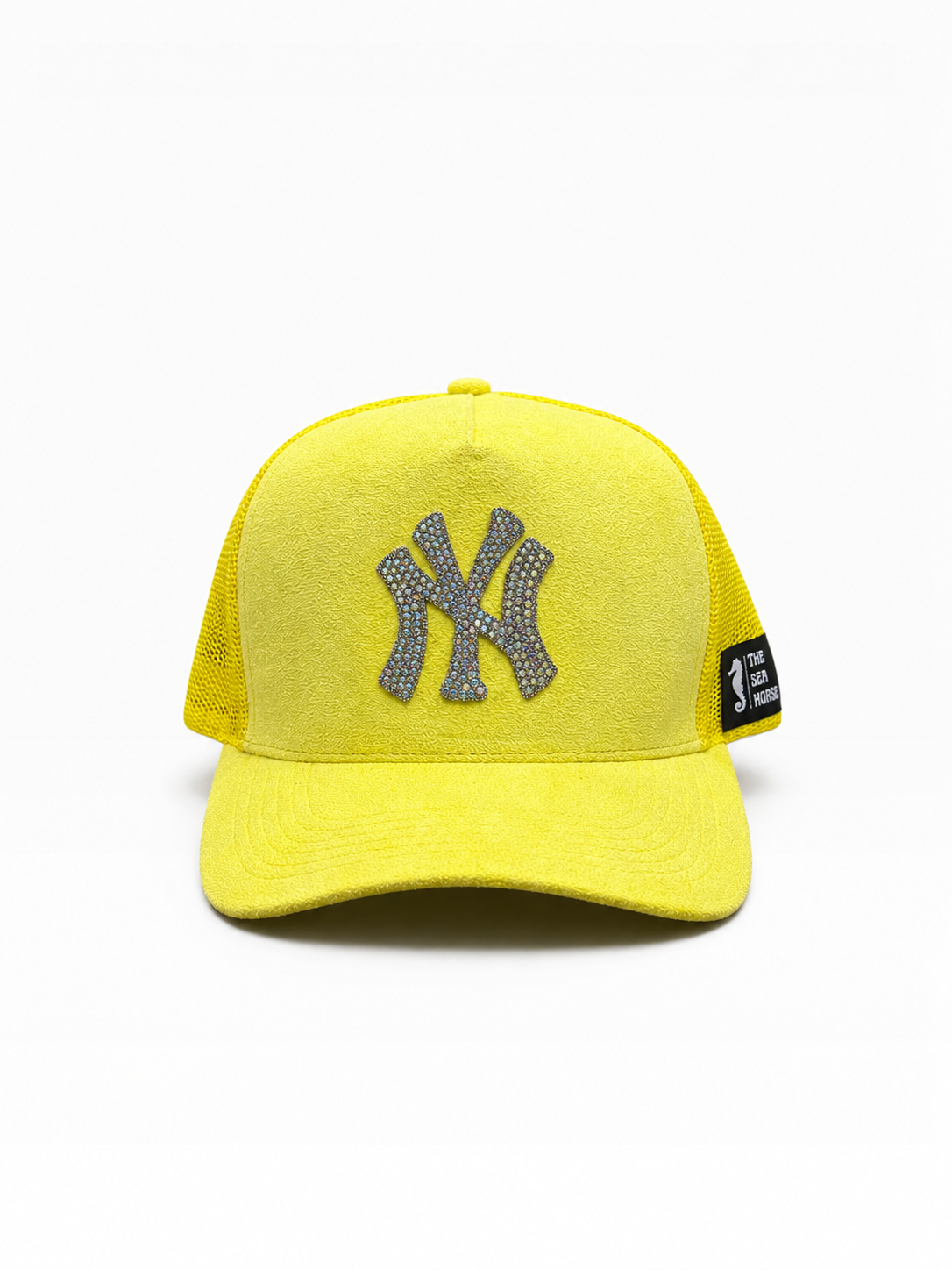 NY Rhinestone - Suede Trucker cap (Lemon Yellow)