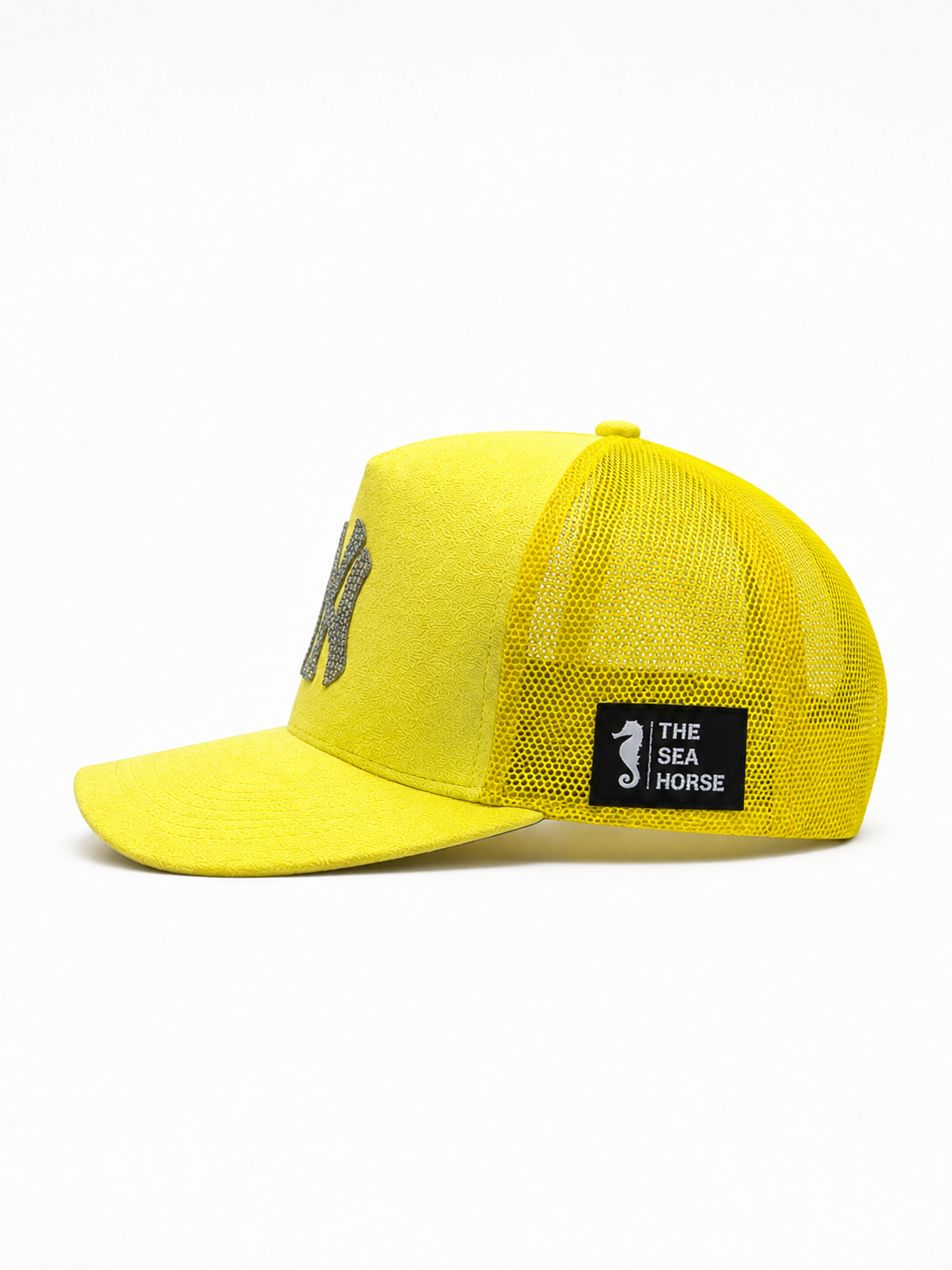 NY Rhinestone - Suede Trucker cap (Lemon Yellow)