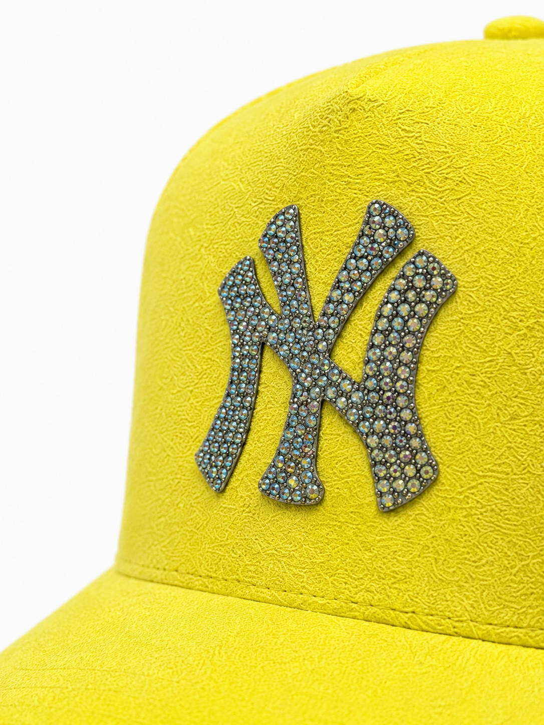 NY Rhinestone - Suede Trucker cap (Lemon Yellow)