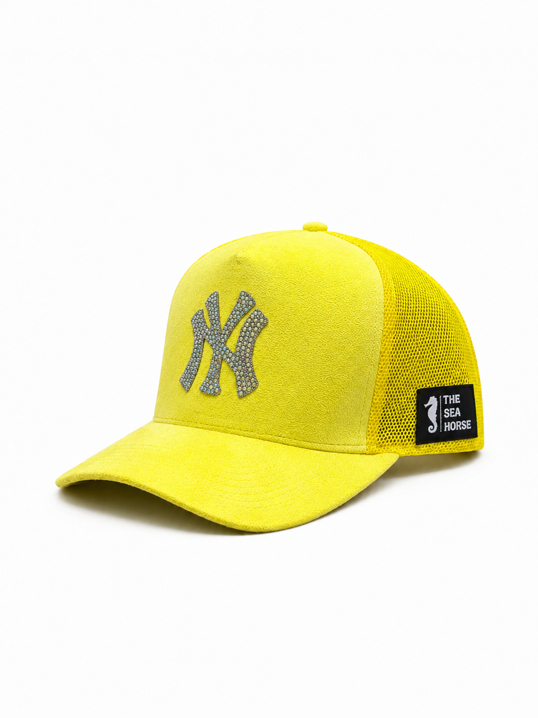 NY Rhinestone - Suede Trucker cap (Lemon Yellow)