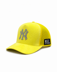NY Rhinestone - Suede Trucker cap (Lemon Yellow)