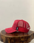 Suede Trucker cap - Solid Red